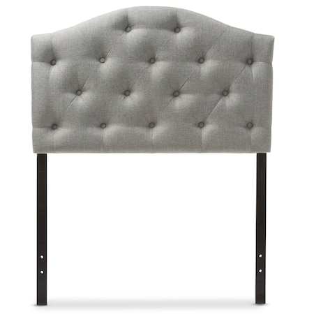 Baxton Studio Myra Grey Upholstered Button-Tufted Twin Size Headboard 125-6971